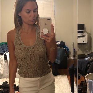 Sheer nude top from aritzia